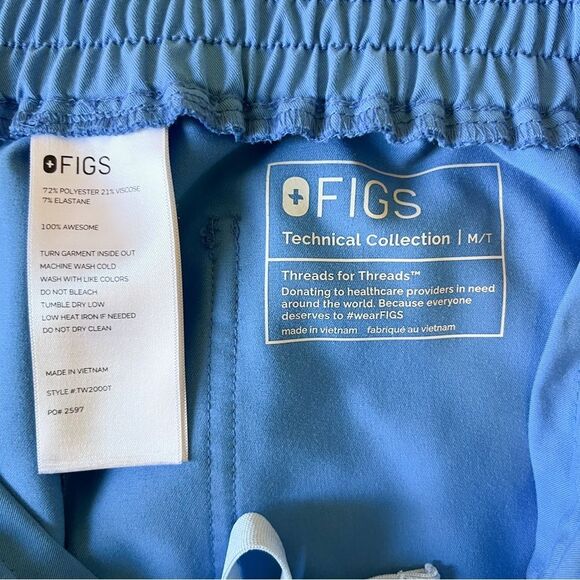 Figs Yola Skinny Scrub Pants in Blue Size M Tall - Picture 6 of 6